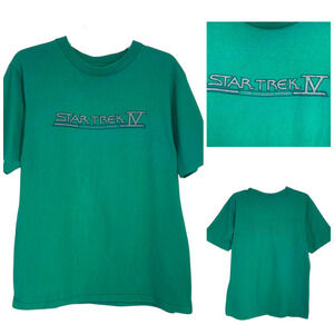 Vtg 1986 Star Trek IV Paramount Pictures Sz L Single Stitch Green Tee Shirt
